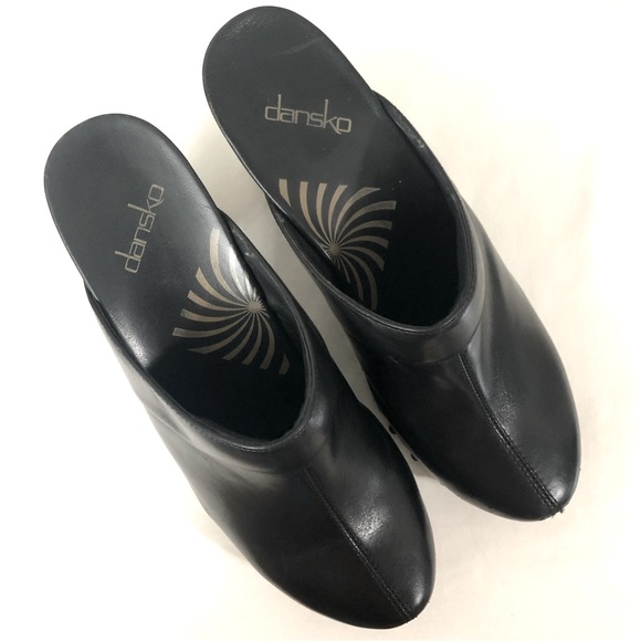 DANSKO Sz 40 Leather Heel Clog Mules - Picture 3 of 14